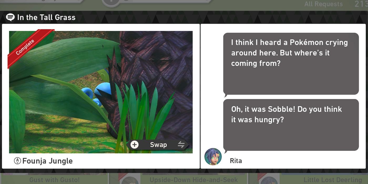 The In the Tall Grass request in The Founja Jungle (Day) course in New Pokemon Snap