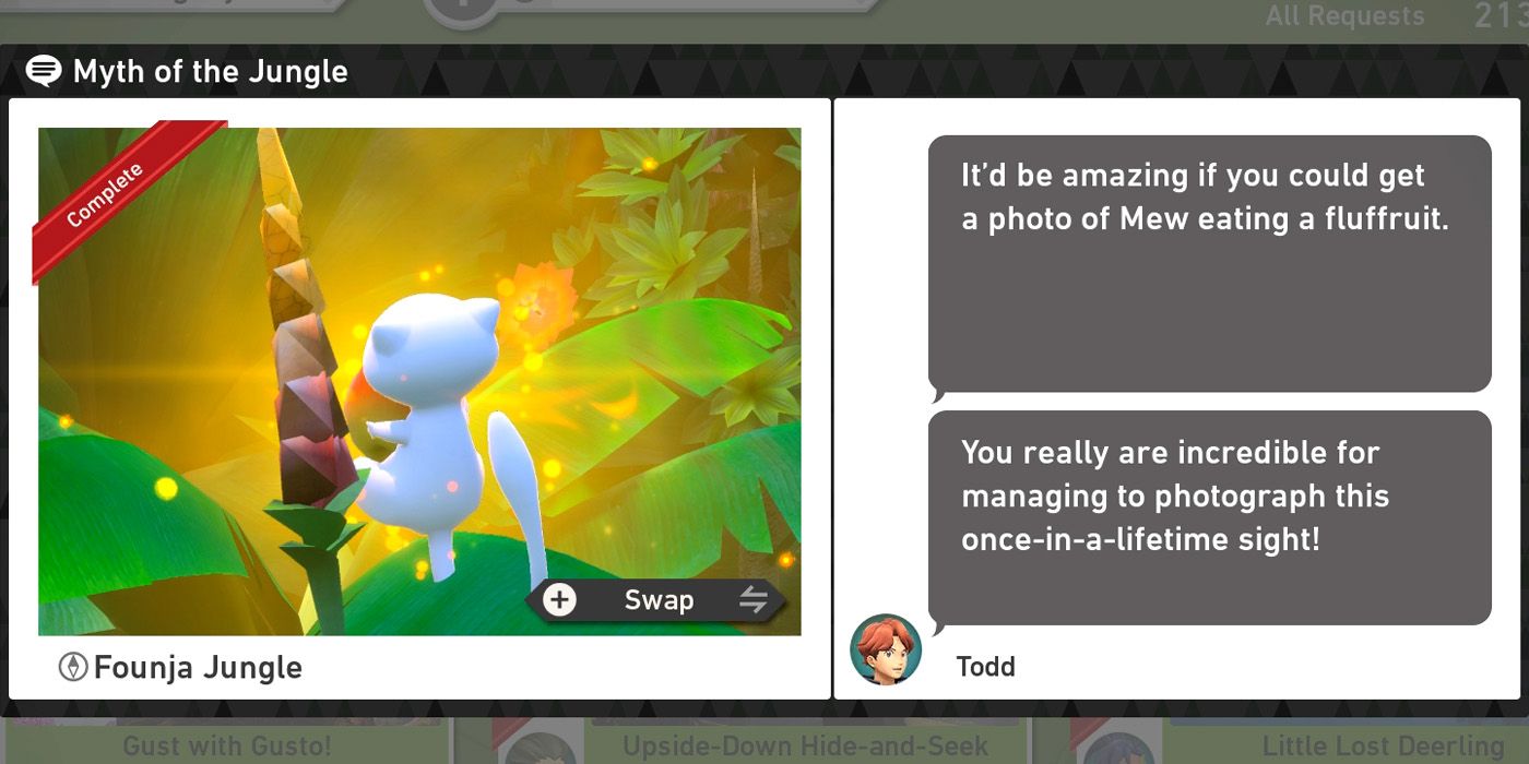 The Myth of the Jungle request in The Founja Jungle (Day) course in New Pokemon Snap