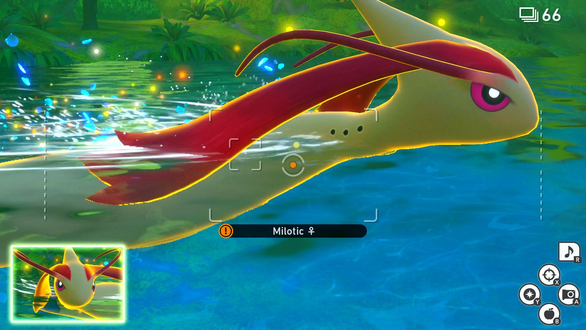 Milotic (Belusylva Island Illumina Spot) in New Pokemon Snap