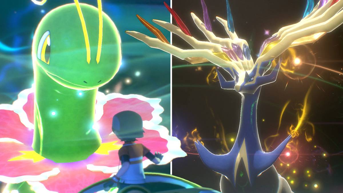 The Illumina versions of Meganium and Xerneas in New Pokemon Snap