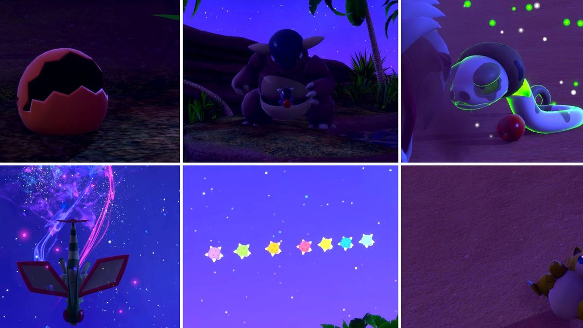 Some of the photo requests in the Sweltering Sands (Night) course in New Pokemon Snap
