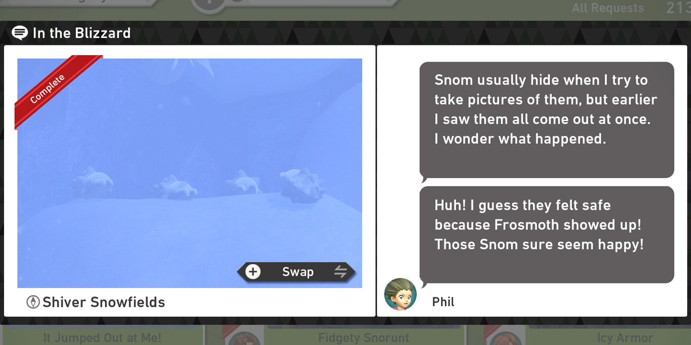 Запрос In the Blizzard в курсе Shiver Snowfields (Day) в New Pokemon Snap
