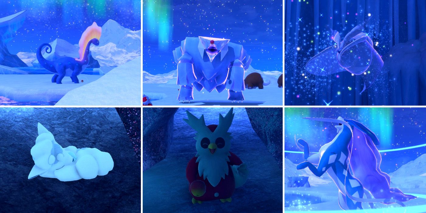 Some of the photo requests in the Shiver Snowfields (Night) course in New Pokemon Snap