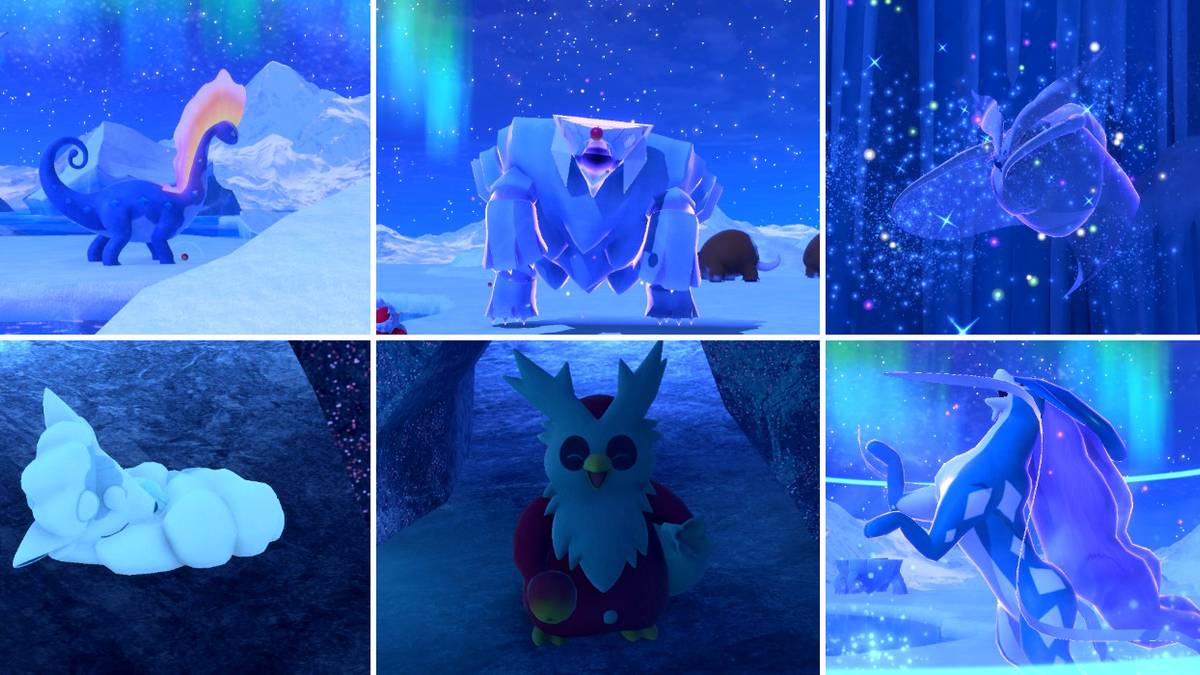 Some of the photo requests in the Shiver Snowfields (Night) course in New Pokemon Snap