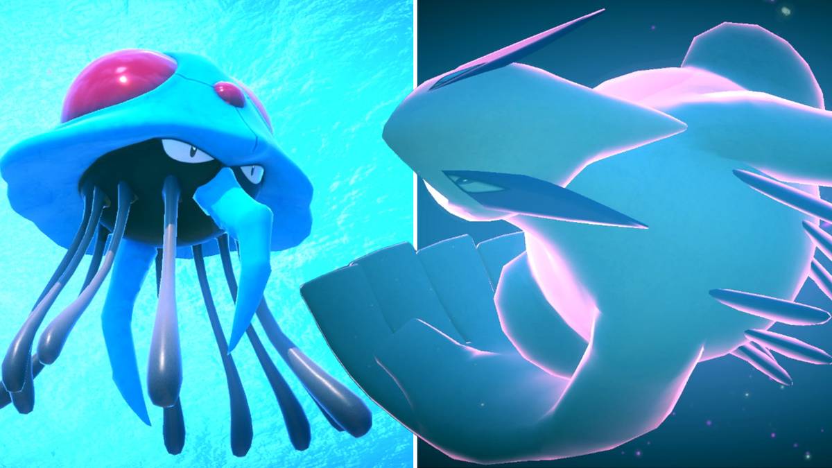Tentacruel and Lugia in the Lental Seafloor Undersea course in New Pokemon Snap