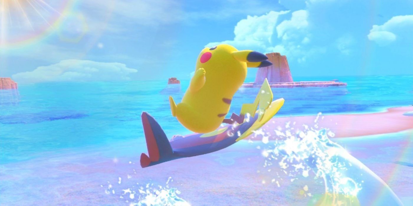 pikachu surfing new pokemon snap