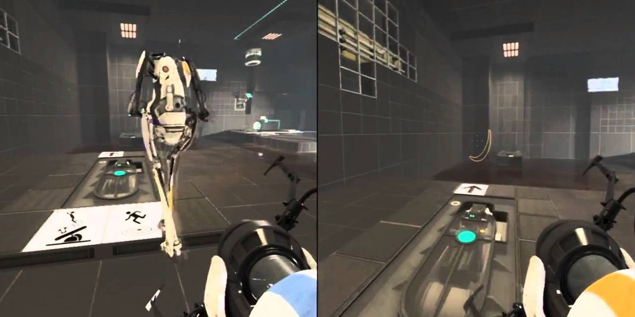 Playing Portal 2 in split-screen mode