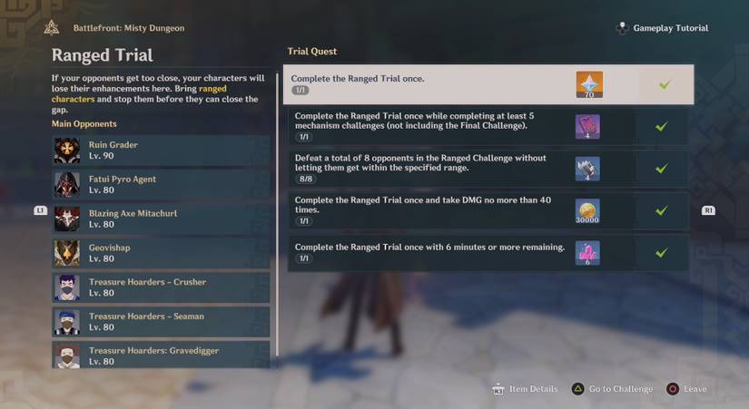 ranged trial challenges