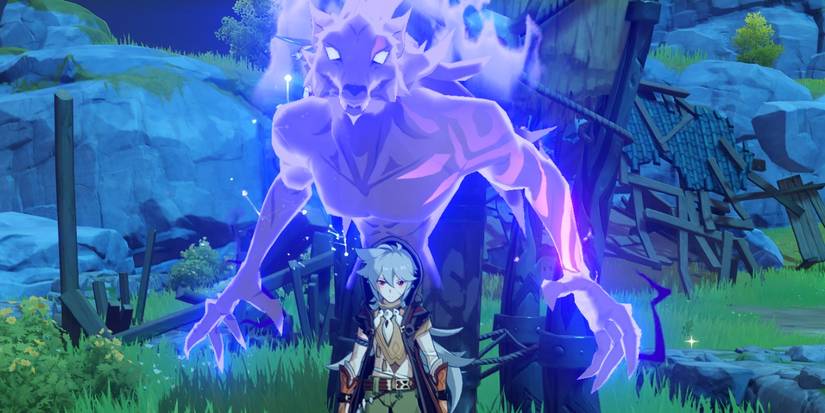 genshin impact razor electro wolf spirit companion pose