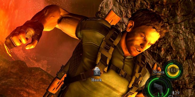 Resident Evil 5 Chris Redfield punches boulder