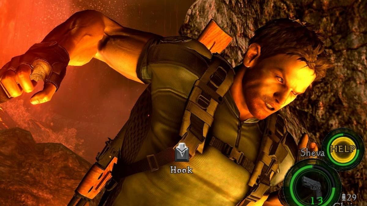 Resident Evil 5 Chris Redfield punches boulder
