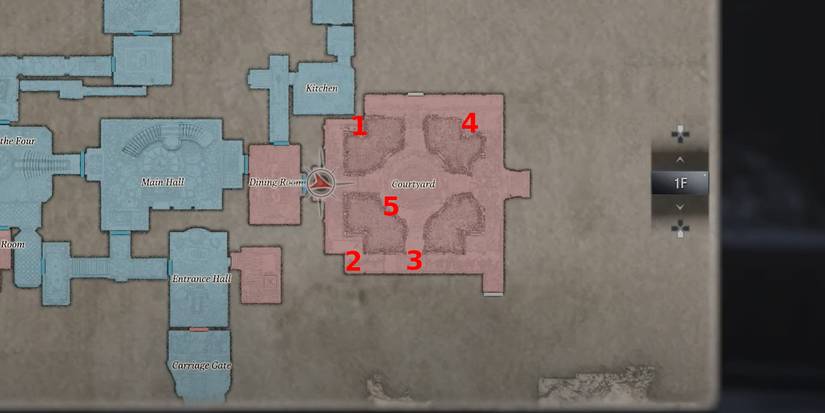 resident evil village courtyard item map