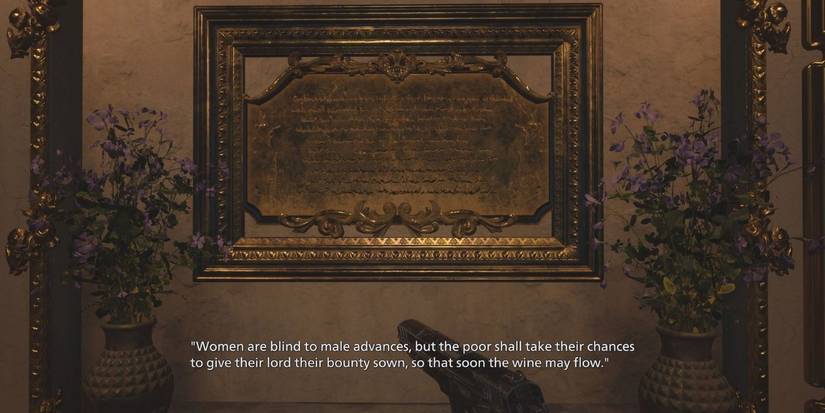 resident evil village hall of ablution plaque