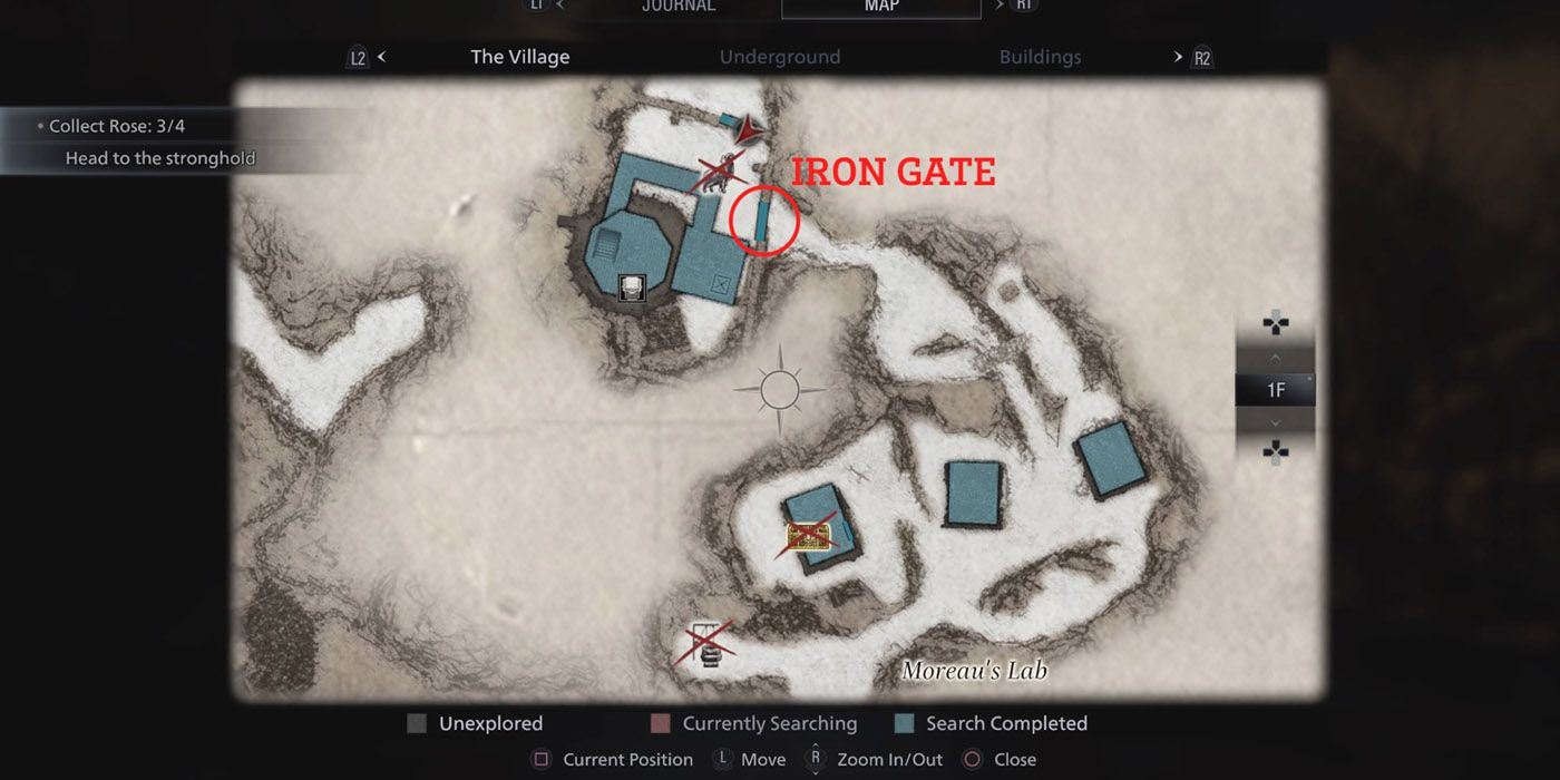 re village in game map screen annotated moreau's hideout