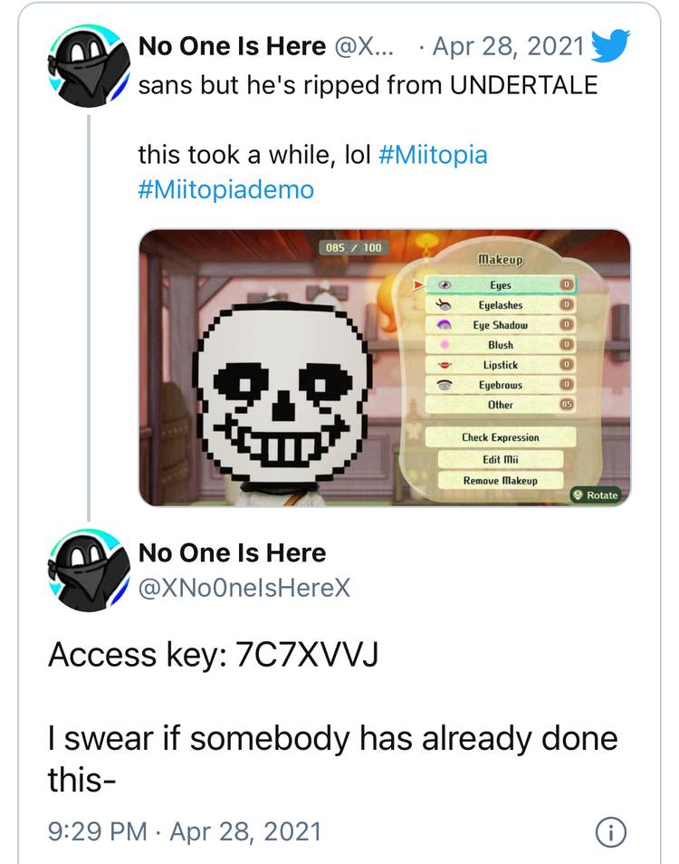 sans undertale miitopia