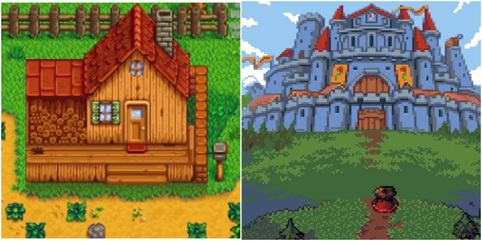 Shots from Stardew Valley and Shadows of Adam