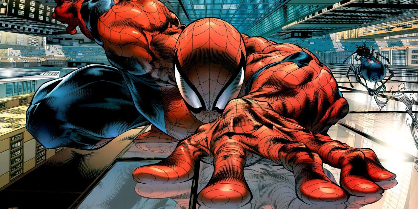 spider-man climbs wall marvel comics