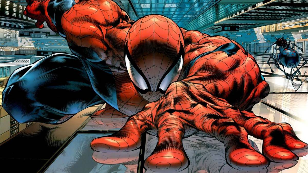 spider-man climbs wall marvel comics