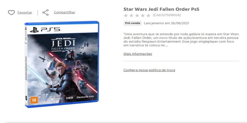 star wars jedi fallen order PS5 box