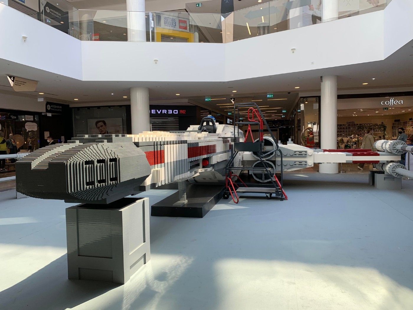 A life size Star Wars X-Wing replica made of LEGO