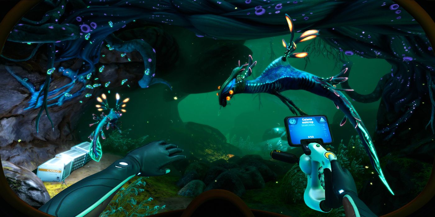 subnautica below zero - underwater with fish