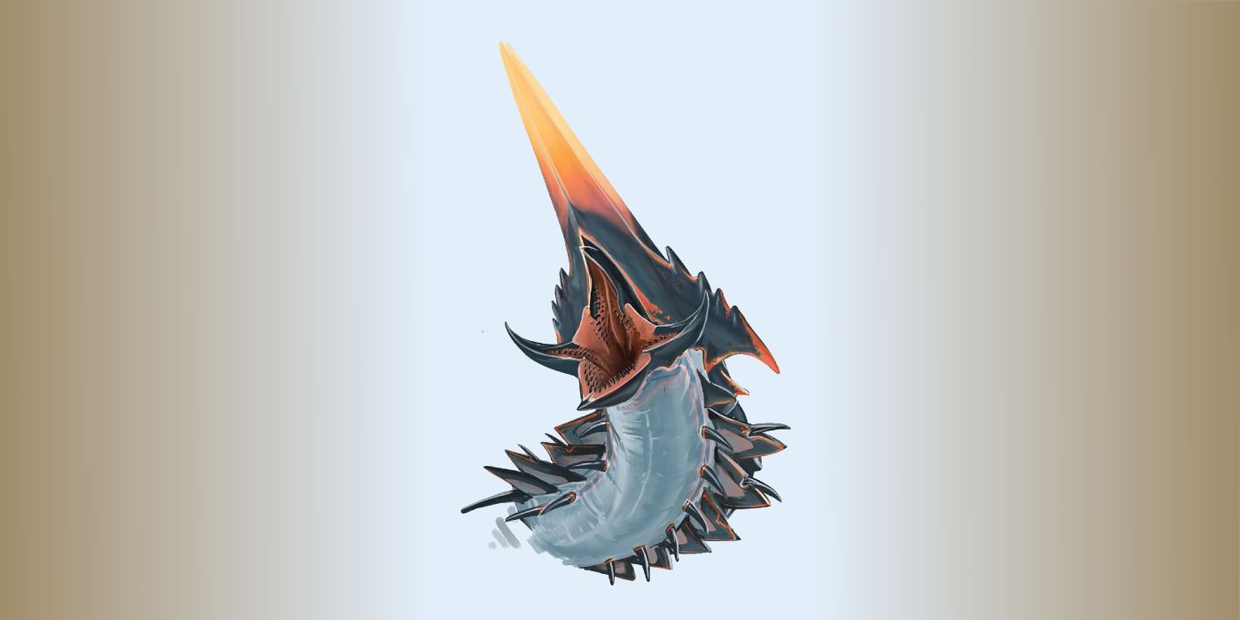 concept art of the ice worm's head with gradients on the sides.