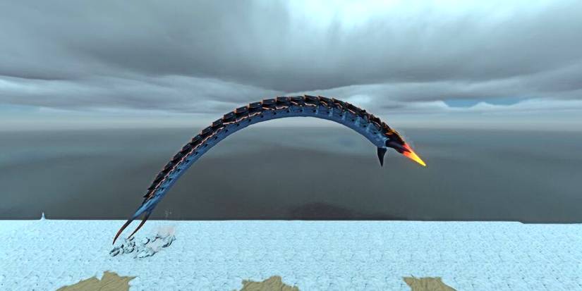 ice worm jumping so that you can see its entire body.