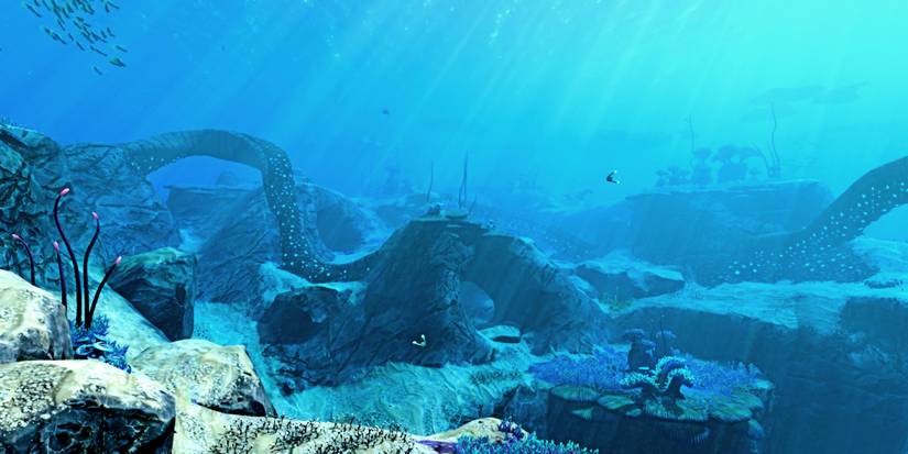 biome with twisting rock formations.