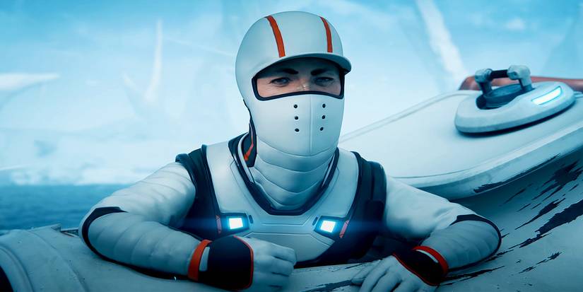 Character in a cold suit