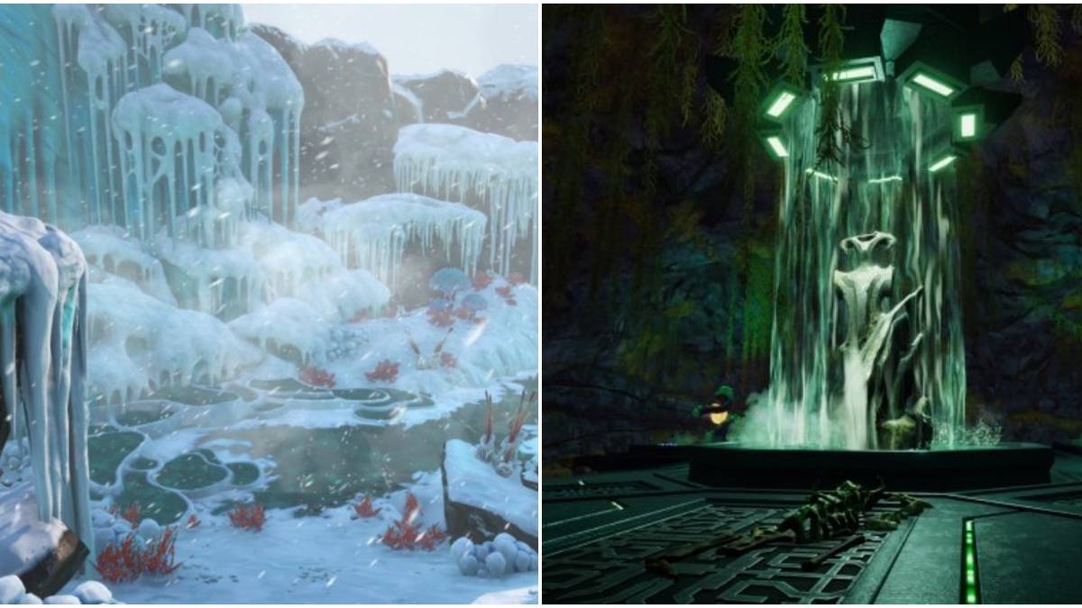 (Left) Arcitic biome (Right) Alien Statue