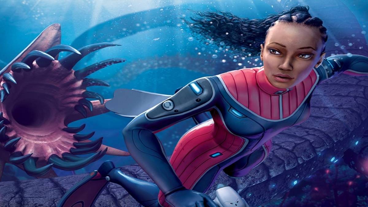subnautica below zero girl swimming