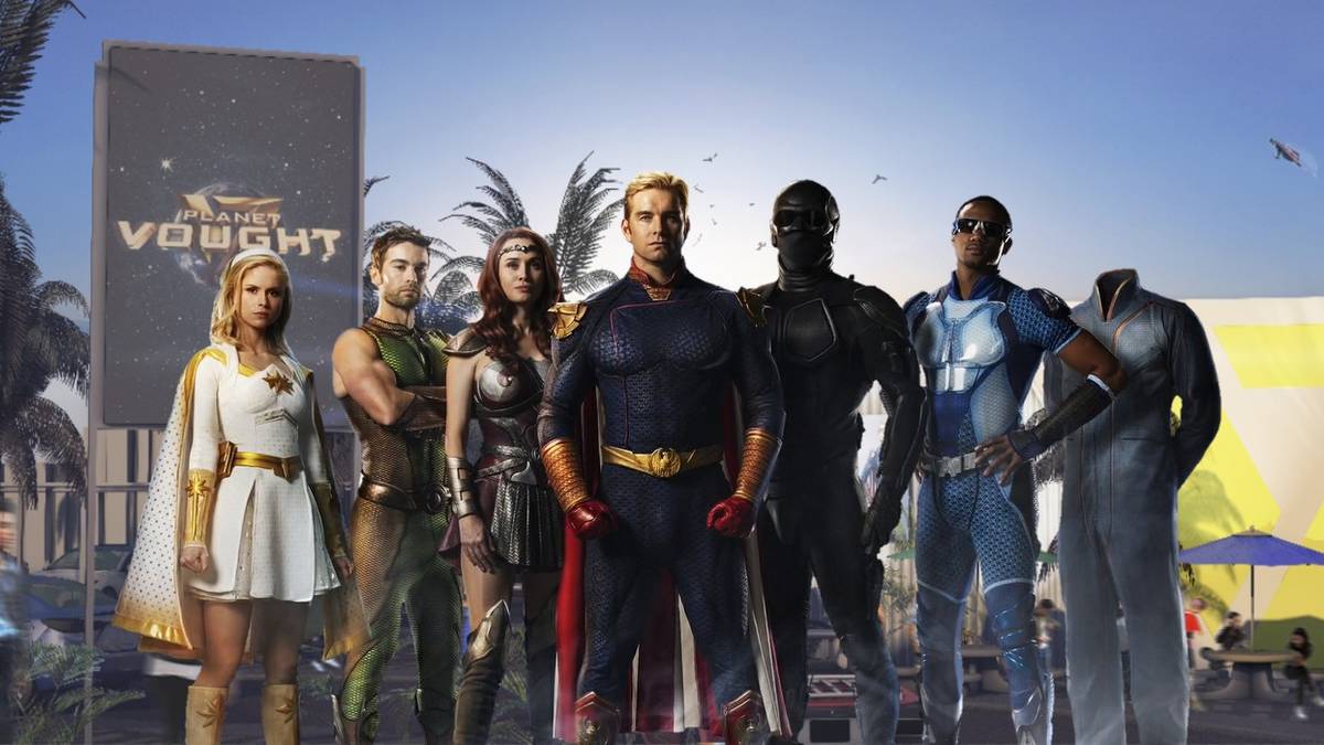 The Seven from The Boys Planet Vought Hollywood restaurant