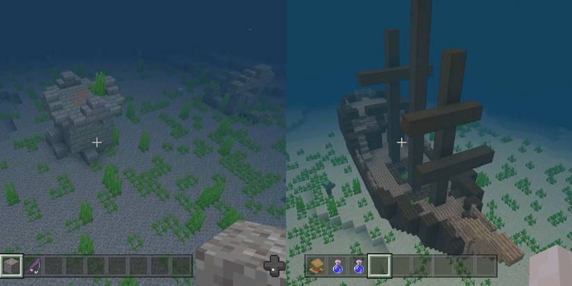 minecraft shipwreck and ruins