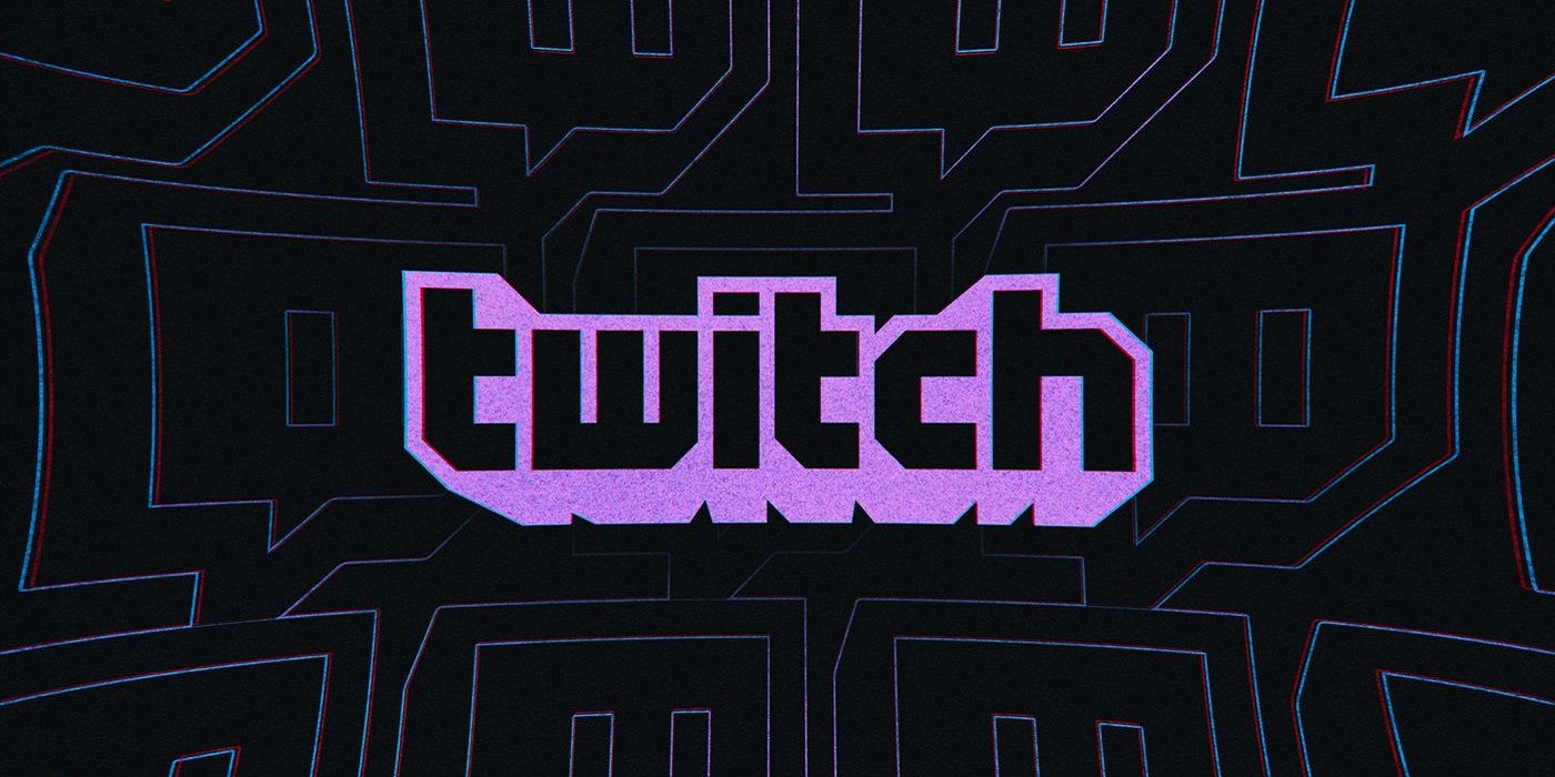 Twitch logo on a retro-looking background.