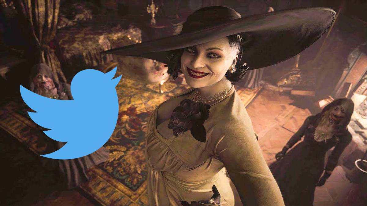 Lady Dimitrescu with Twitter logo