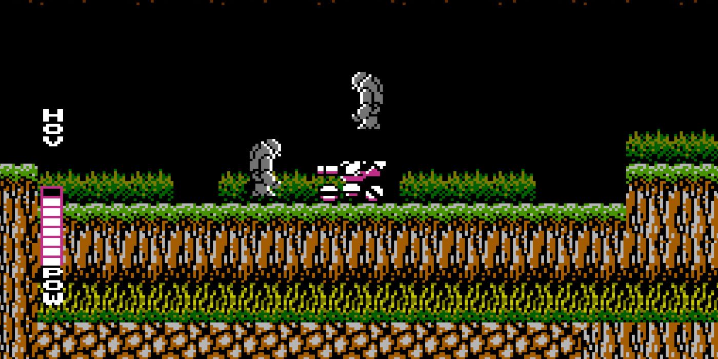 Fighting monsters in the tank from Blaster Master