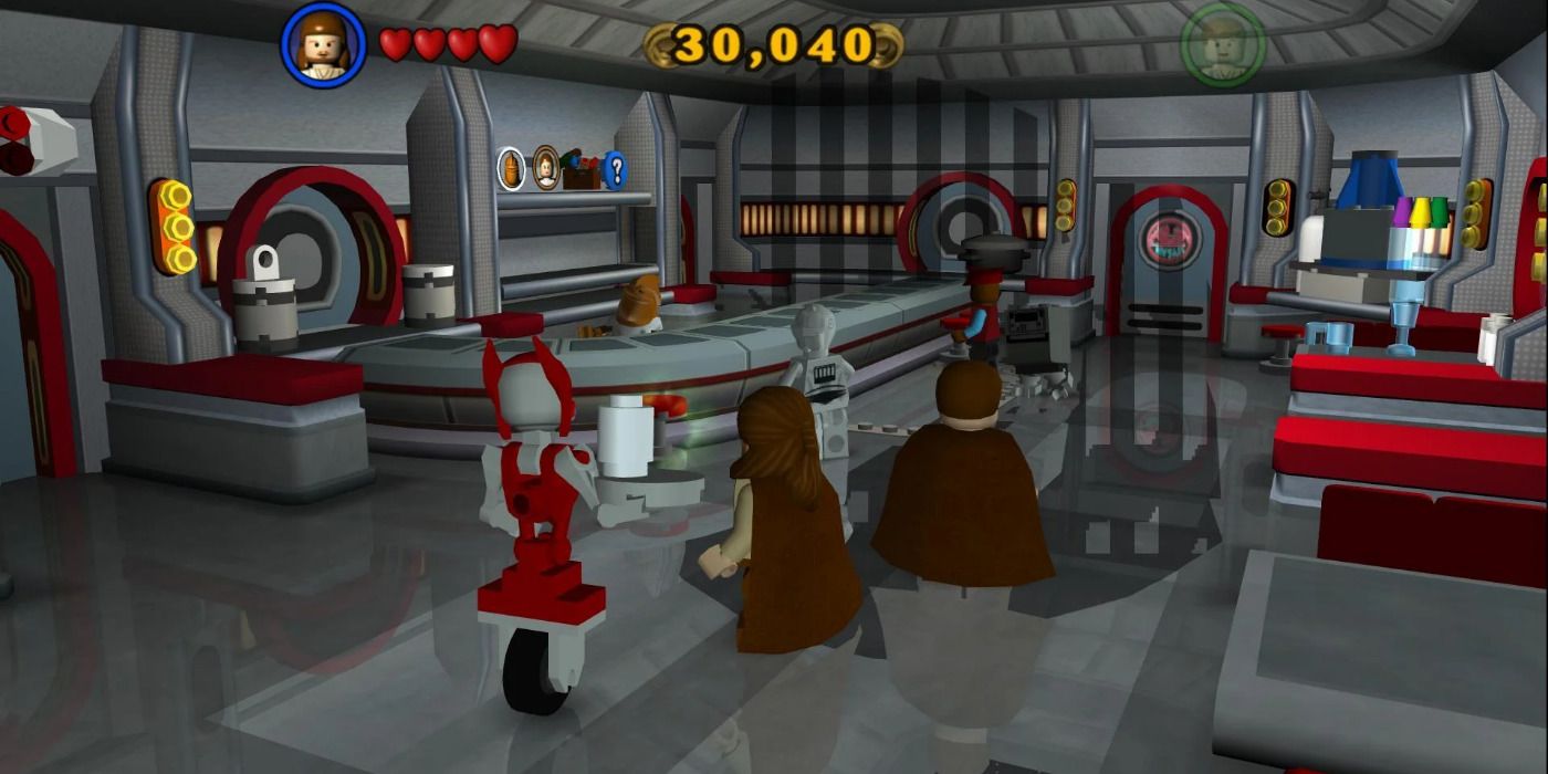 Exploring a level in Lego Star Wars: The Video Game