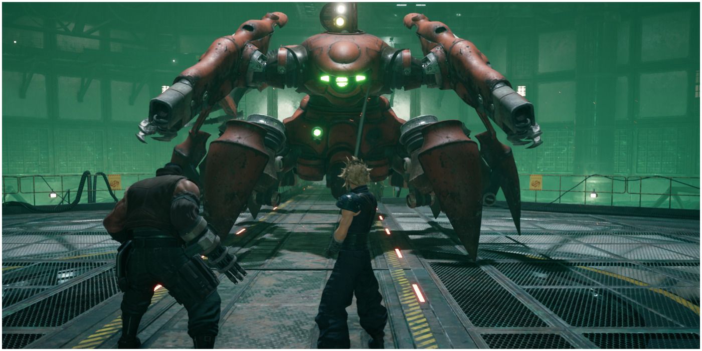 A boss battle from from Final Fantasy VII Remake