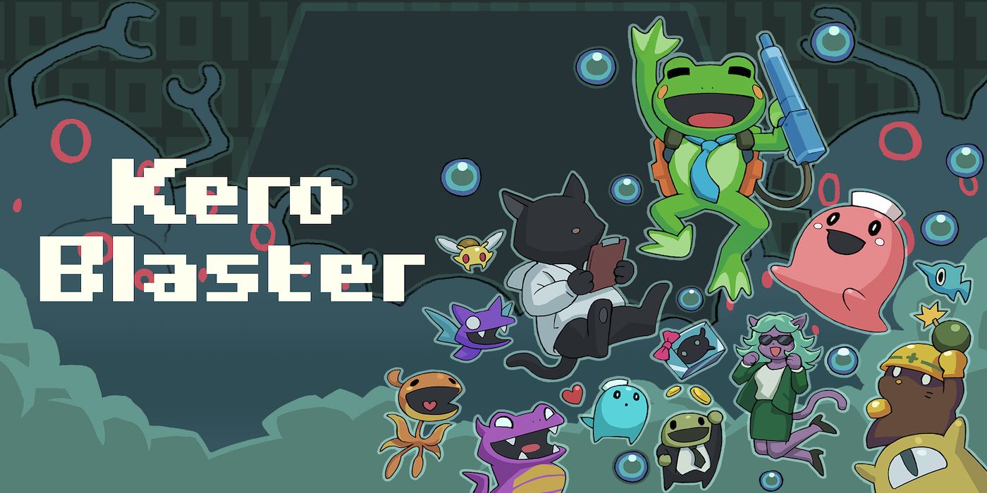 Promo art featuring various characters from Kero Blaster