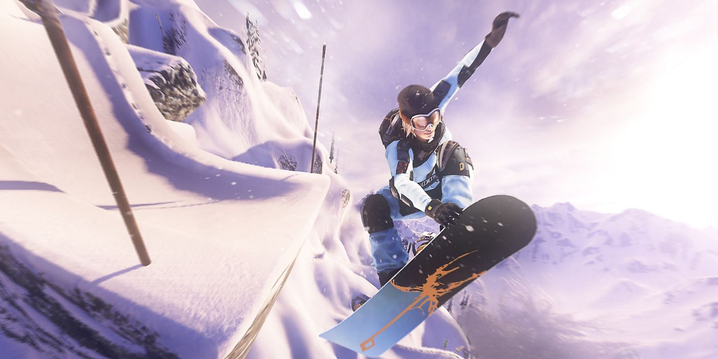 Snowboarding downhill in SSX