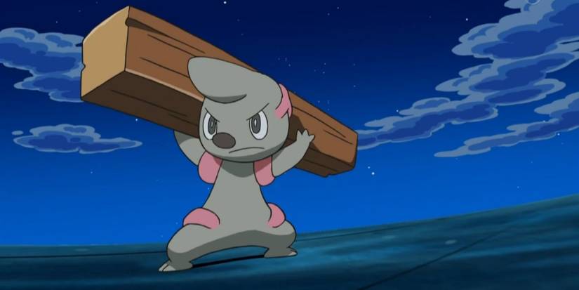 The Pokemon Timburr in the anime