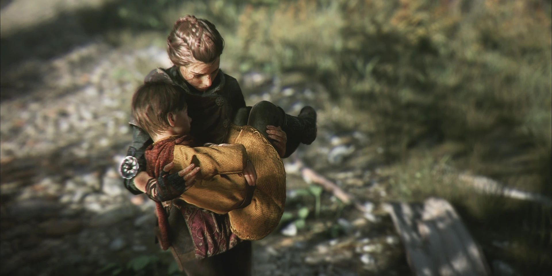 Amicia Carrying Hugo From A Plague Tale Innocence