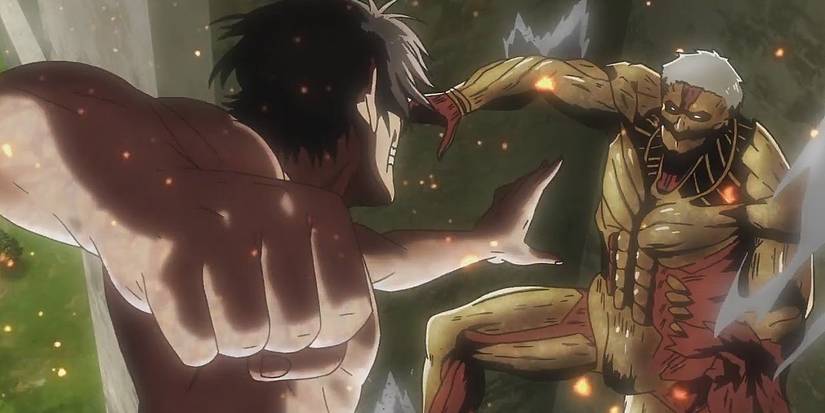 Eren fighting Reiner