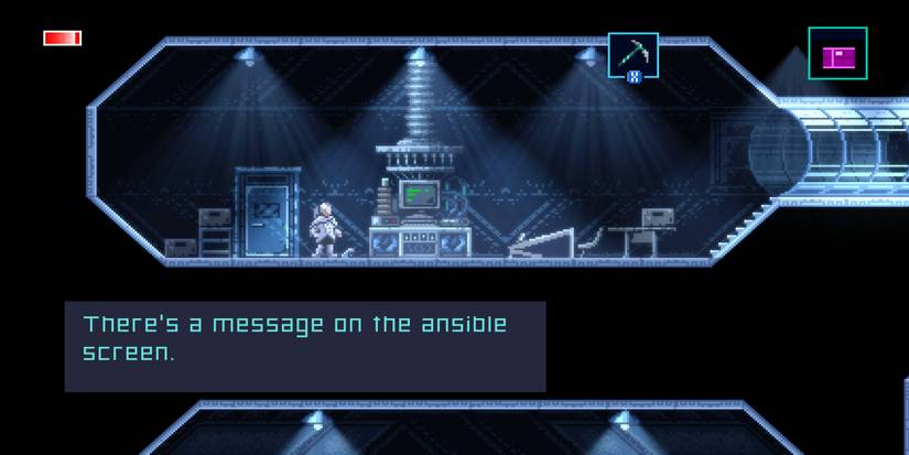 Indra sees a message on an ansible screen