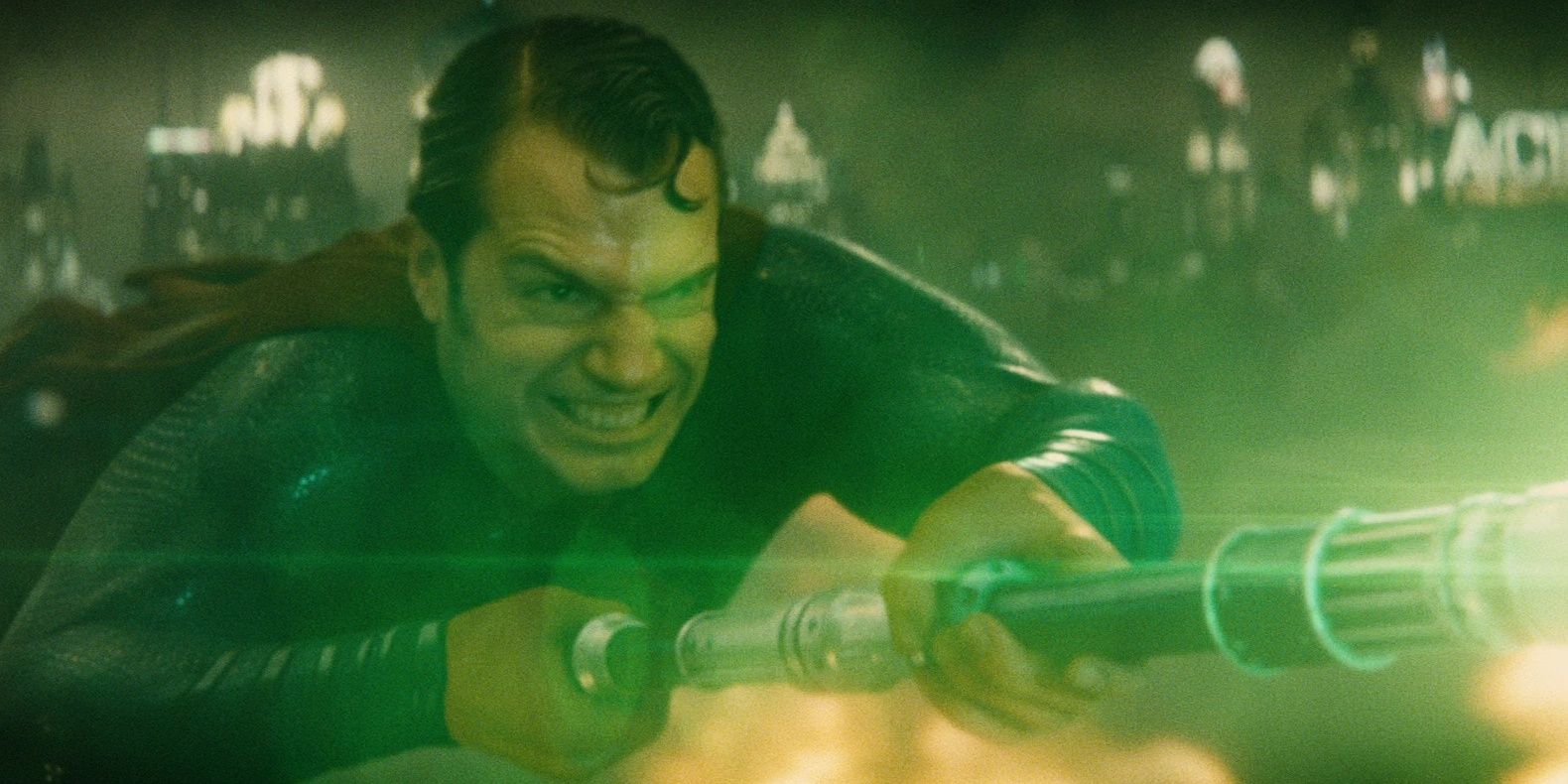 Superman attacks Doomsday with the Kryptonite spear in Batman v Superman: Dawn of Justice