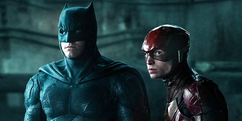 Ben Affleck as Batman and Ezra Miller as the Flash in Justice League