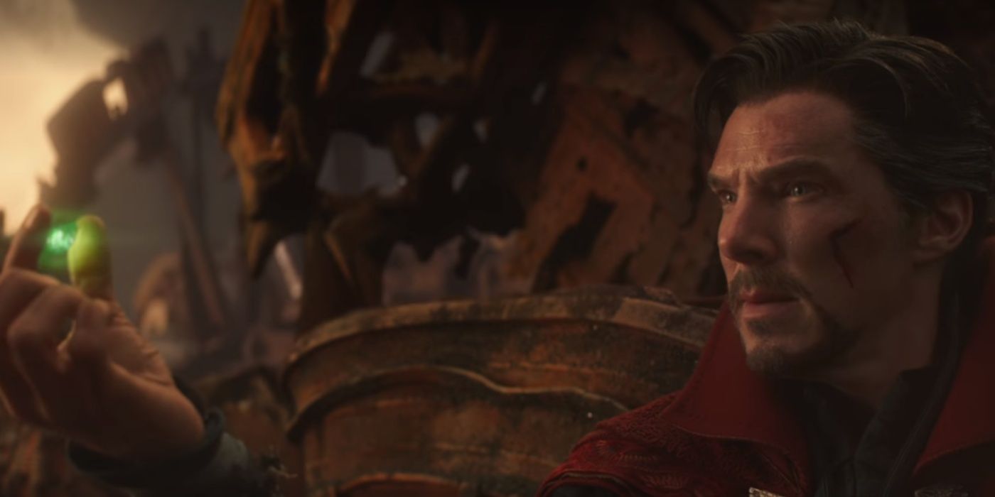 Doctor Strange hands over the Time Stone to Thanos in Avengers Infinity War MCU