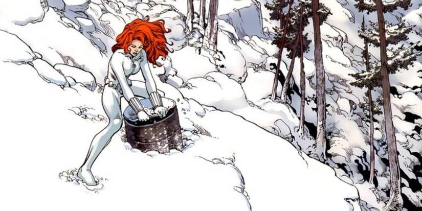 Black Widow in White Suit