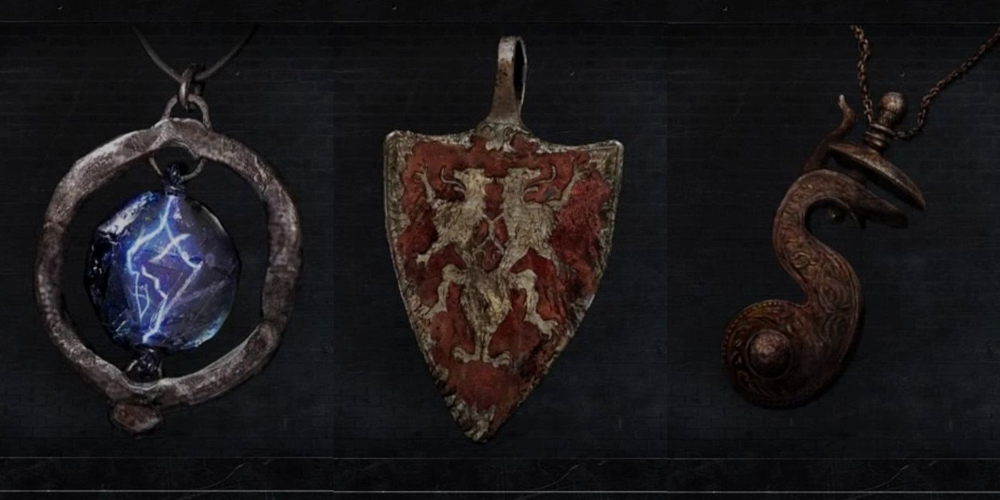 A collage of three hunter badges in Bloodborne