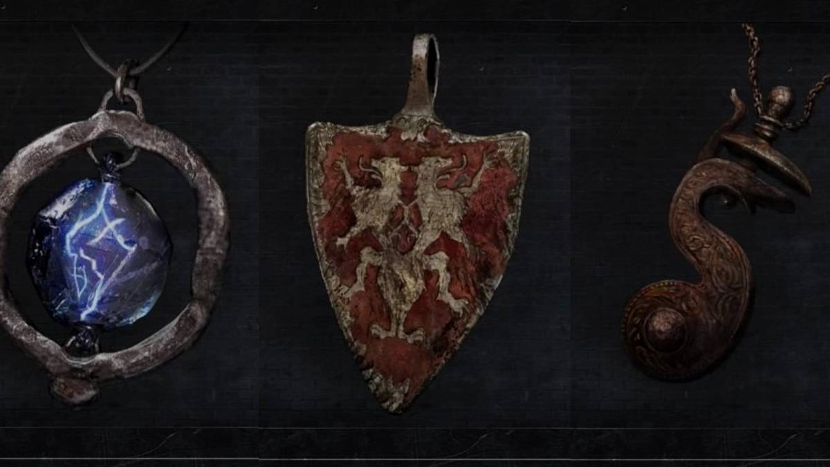 A collage of three hunter badges in Bloodborne